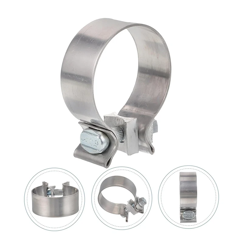 Factory export SS409 Stainless Steel exhaust pipe clamp 76mm  single bole clamp
