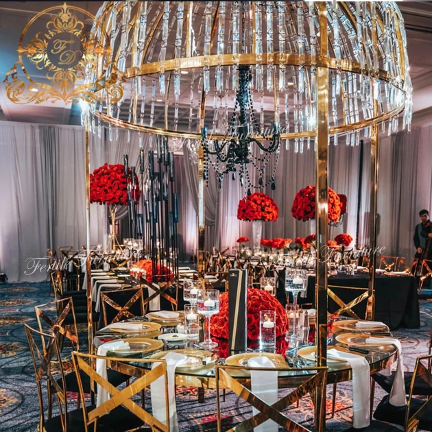 Luxury Crystal Dome Round Dining Table For Wedding