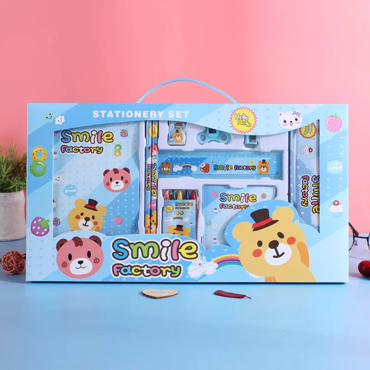 Cartoon students stationery set learning incentives for primary school students stationery set wholesale manufacturers