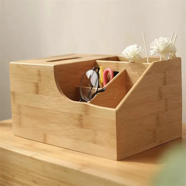 Multi-Functional Chinese Home Living Room Light Luxury Coffee Table Wooden Tissue Paper Box Remote Control Storage Love-Themed