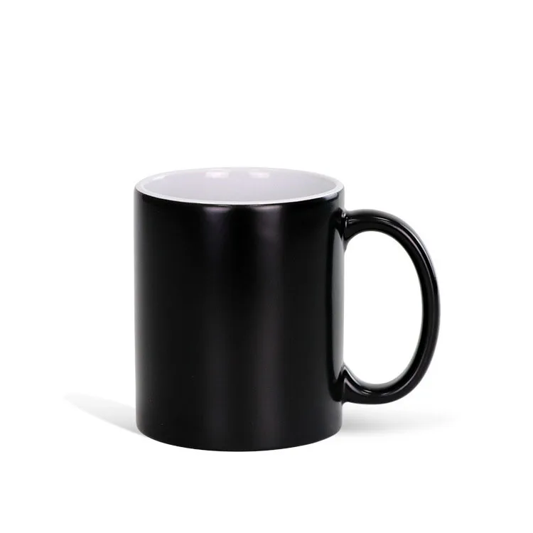 Ready To Ship 11oz Stoneware Bright And Matte Black Blanks Magic Mugs Color Change Sublimation