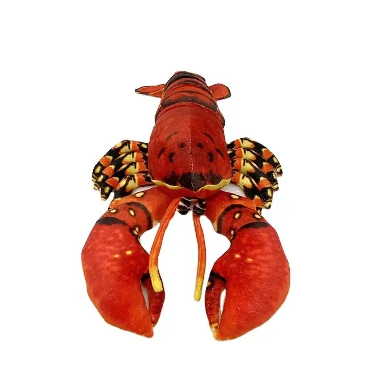 Lovely custom stuffed toys red simulation lifelike lobster toy model for kids lifelike lobster plush toys