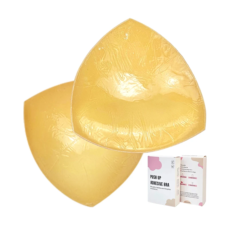INVISFEEL Insert Push Up Boob Stick On Bra Invisible Silicone Bra Pad Double-sided Triangular Nipple Pad Padded Bras For Women