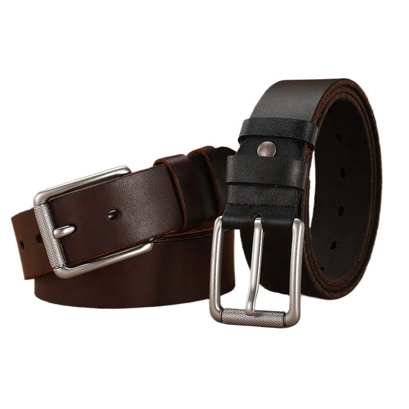belts leather Full Grain Genuine Leather Belts in Distressed Design casual jeans roller Buckle retro leather custom belt