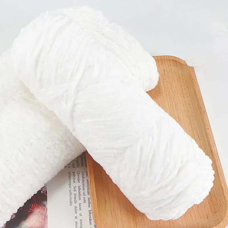 Толщиной 3 мм для ручного вязания и крючком Золотая Бархатная пряжа 100% полиэстер крупная синель бесплатный