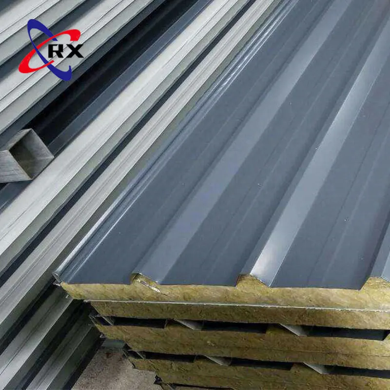 Chinese Supplier with Factory Price Rock Wool Filled Wall and Roof Sandwich Plate