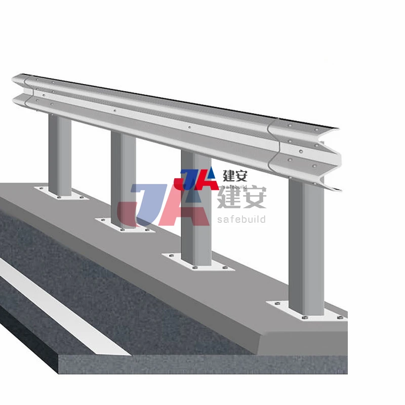 Highway Guardrail Made of Steel Q235 Q345 Material Hot Dip Galvanized W Beam Guard Rails With Surface Treatment