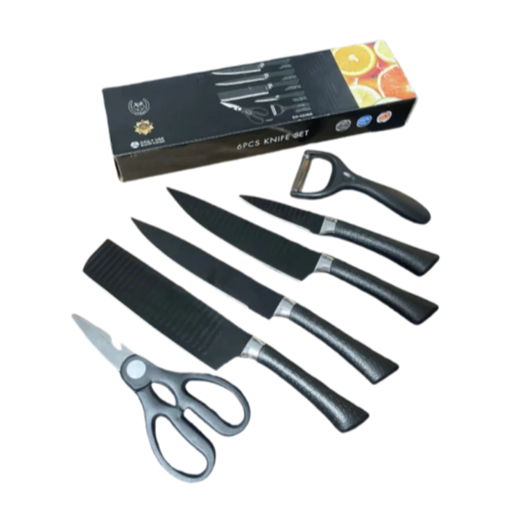Mini Wave Pattern Six-Piece Stainless Steel Knife Set Tie Reamer Kitchen Knife Suit