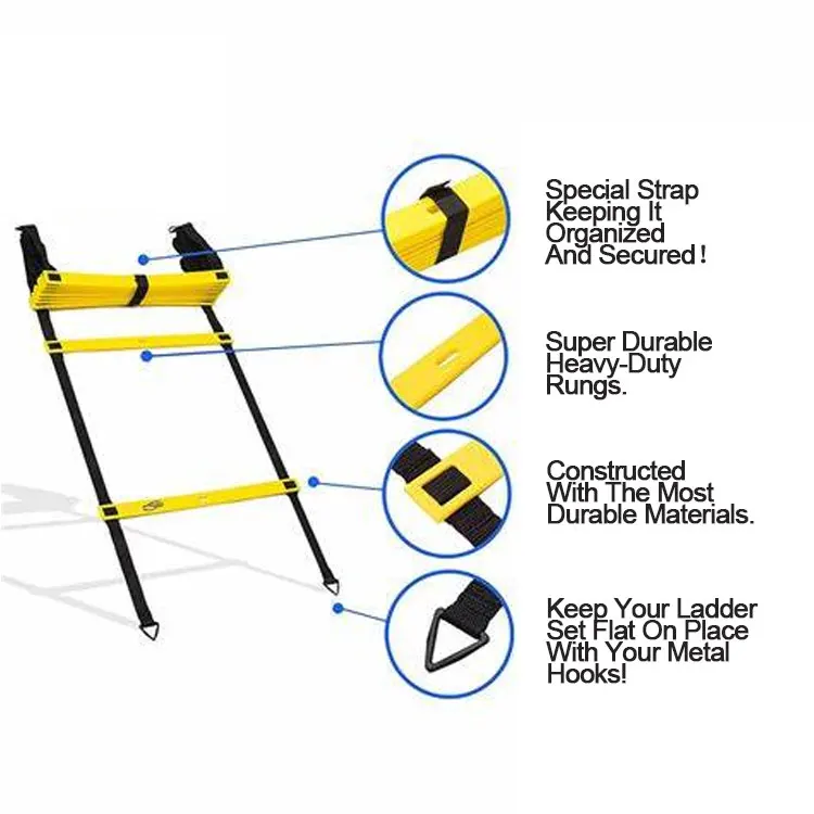 Custom Fitness Equipment Exercises Sports Speed Training Agility Ladder and Cones Set