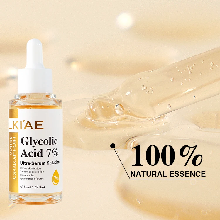 Hot Selling Hyaluronic Acid Niacinamide Anti Aging 7% Glycolic Acid  Vitamin C Anti Wrinkle Glowing Face Serum