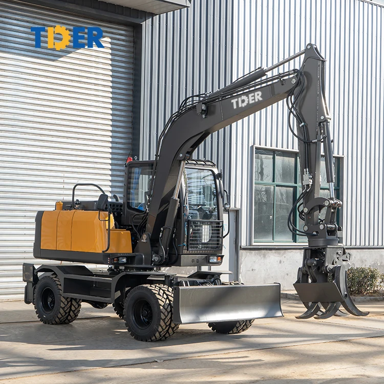 TDER Customize Logo diesel engine TWE 8500KG 8.5ton wheeled excavator with attachment