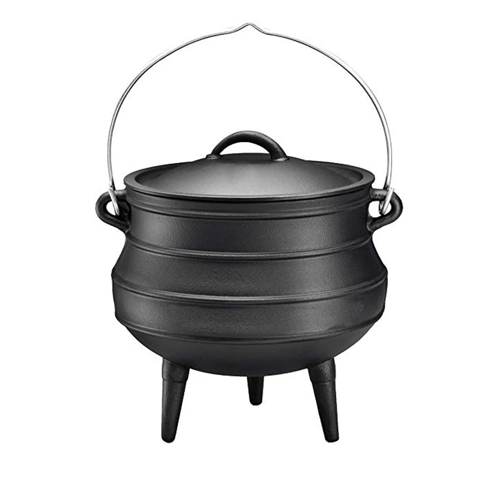 Wholesale Factory Price South Africa 3 Leg Soup Stock Pots Cast Iron Pot Potjie Black Outdoor Camping Cooking Cauldron