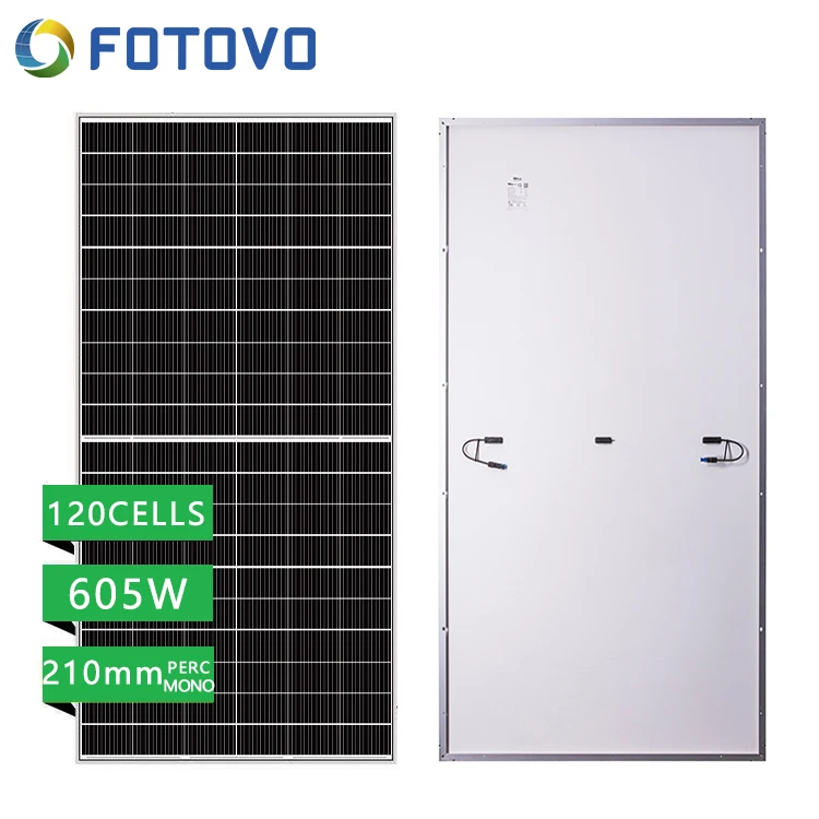 FOTOVO Multi busbar technology 605w solar panel half-cut cell Mono-facial single glass Mono-crystalline solar panels