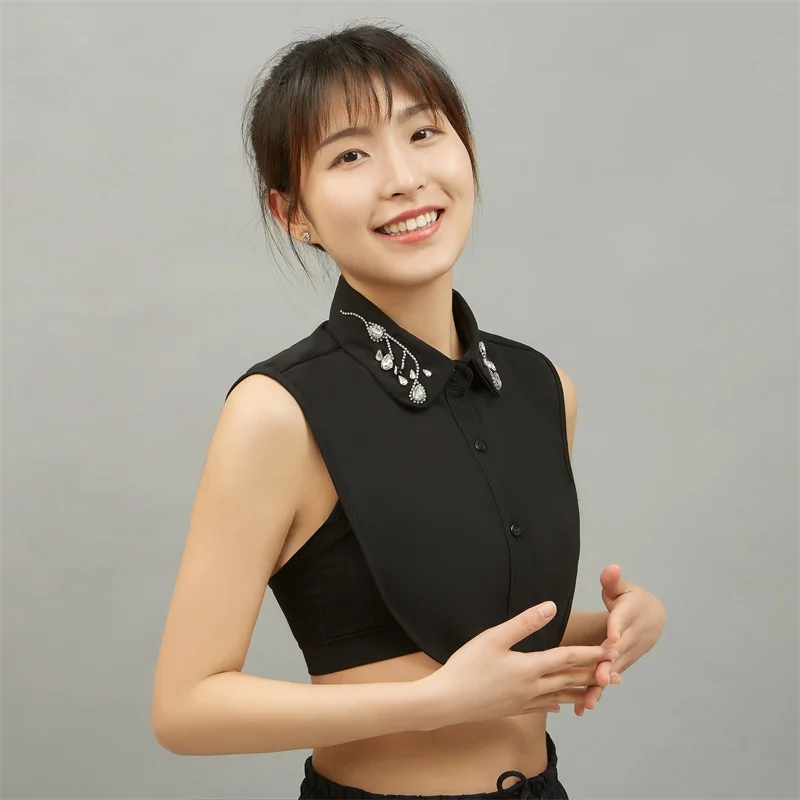 Lace women shirt collar faux women false collar embroider removable half shirt cotton collar with embroiderer