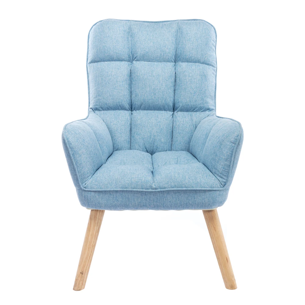 line fabric folding wing-back leisure accent chair living room armchair