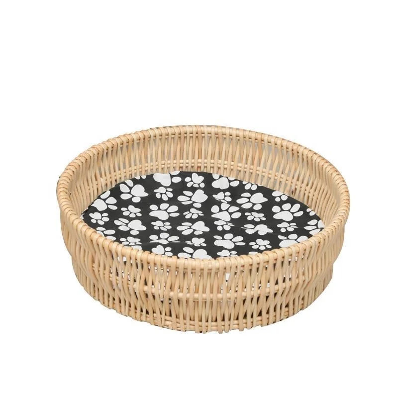 2024 Custom Handmade natural wicker rattan wooden cat nest dog nest pet bed for cat house dog house all seasons