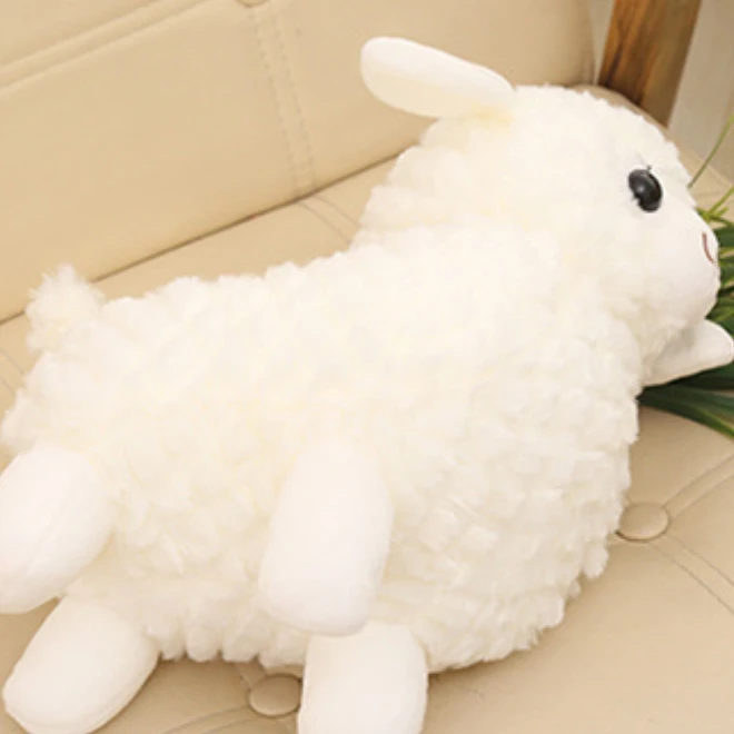 Hot Selling Cute Comfortable White Alpaca Sheep Stuffed Animal Plush Toy for kids Playing Gifts