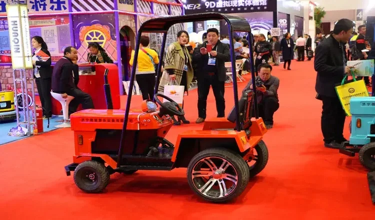 Rechargeable Indoor Fiberglass and Metal Amusement Park Rides Attraction Games  Electric Tractor and Cars for Kids Children