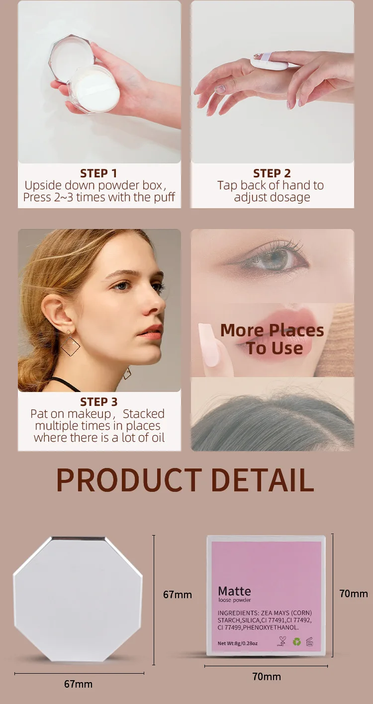 Wholesale Oil Control Vegan Face Cosmetic Setting Powder Ultra-light Perfecting Finishing Loose Powder Translucent Loose Powder