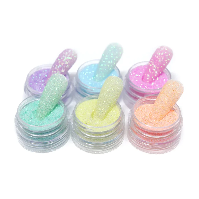 6 Colors Conjoined Bottled Cosmetic Festival Glitter Nail Sequins Powder for Nail Art Body and Crafts