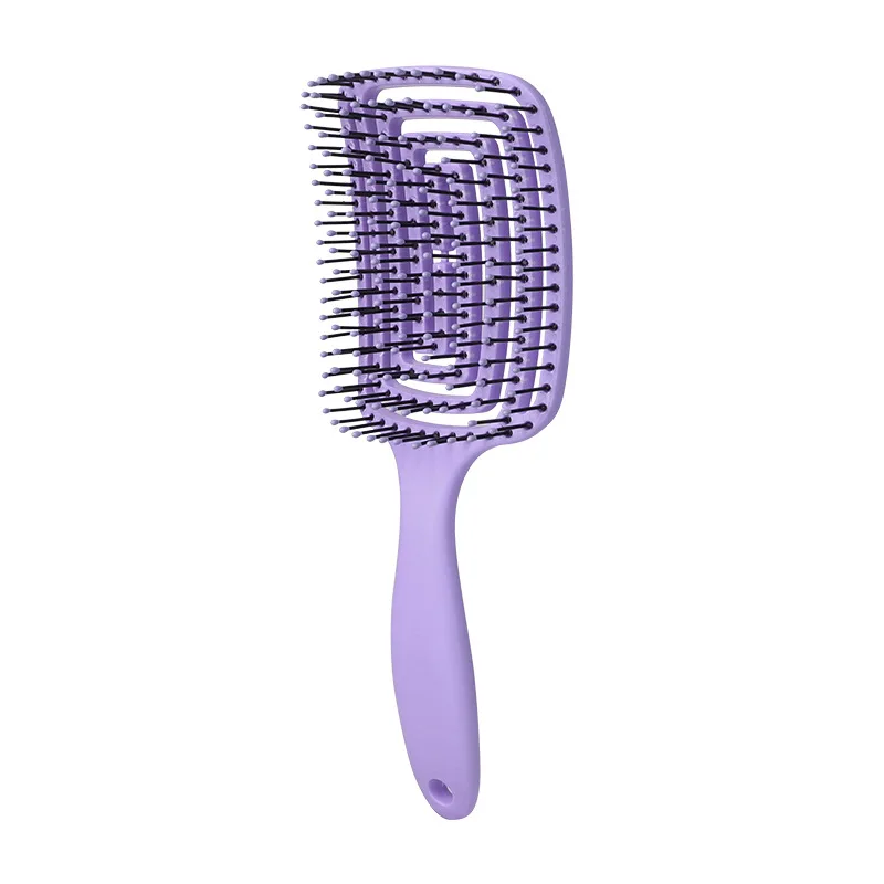 Women Wet And Dry Dual Use Detangling Brush Nylon Round Beads Comb Teeth Hair Scalp Massage Plastic Hair Brush For Salon Home