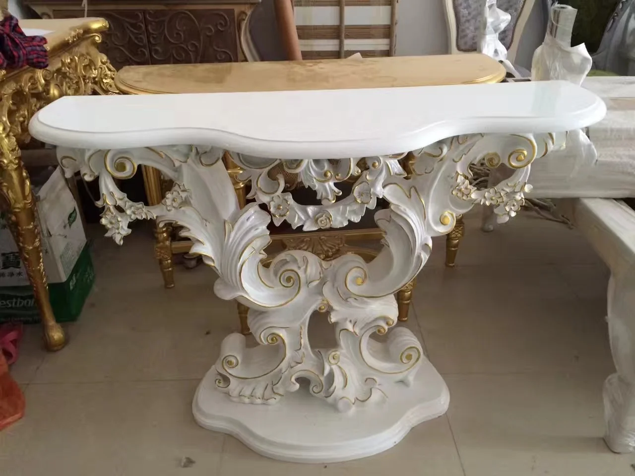 
European livingroom furniture italian classical passageway console table and entrance table for majilis 