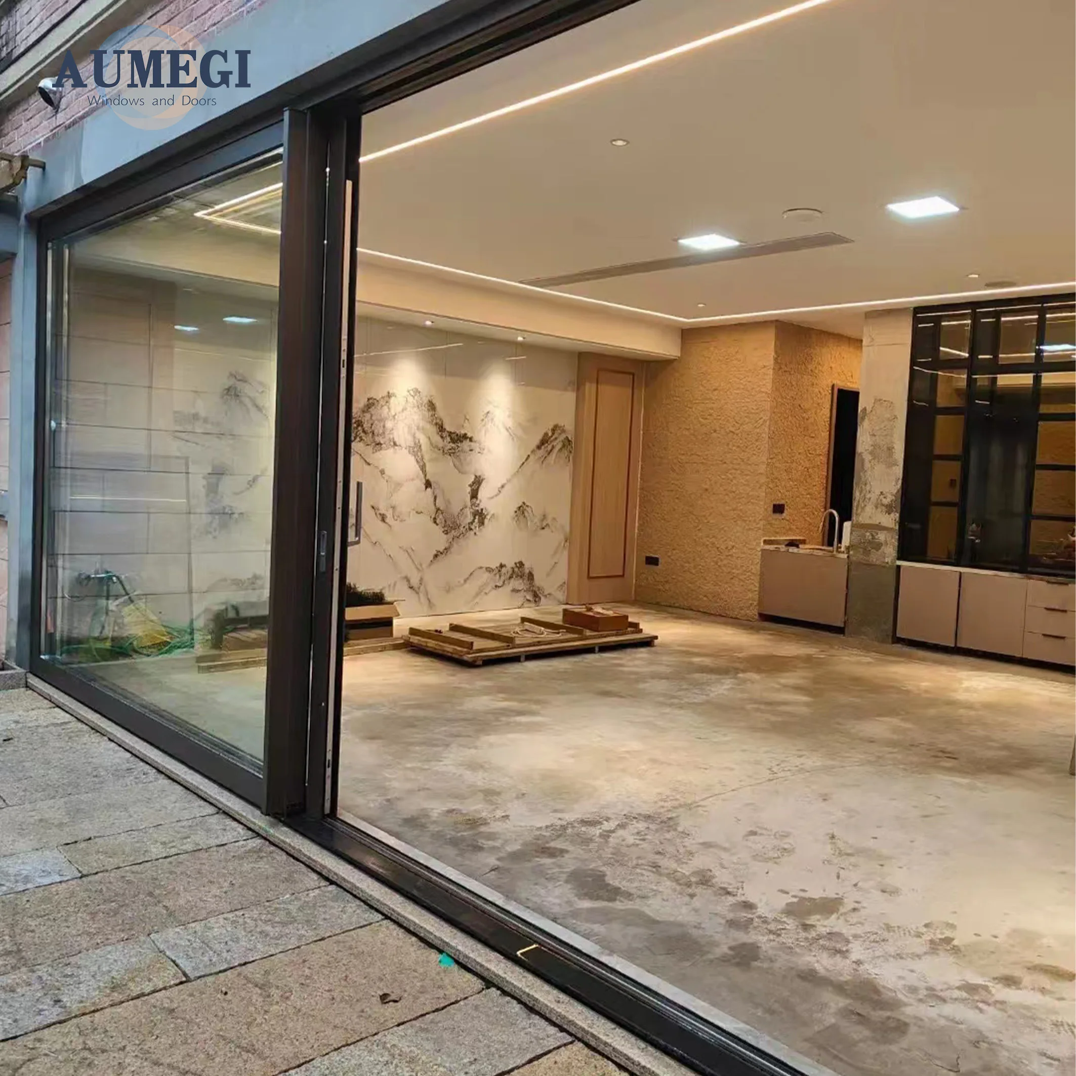 Aumegi Low-E Glass Heavy Duty Lift Sliding Door Glass Balcony Sliding Door Price Malaysia Patio Sliding Doors