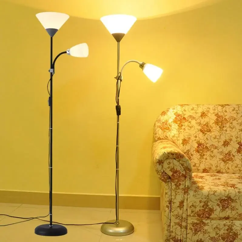 E27 base creative simple floor lamp adjustable iron living room study LED reading floor lamp