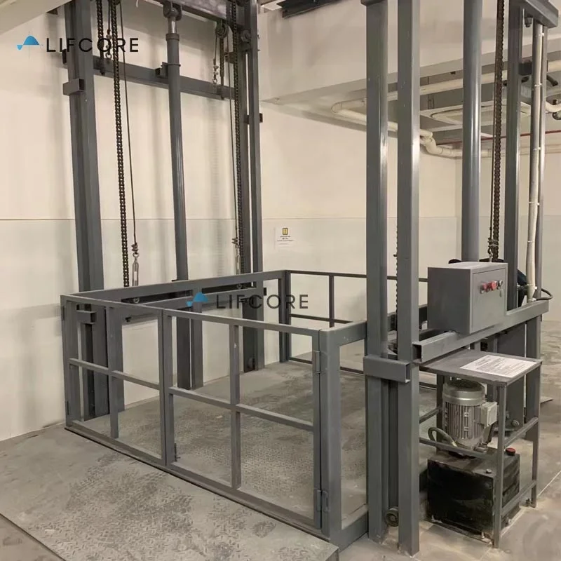 CE certificate safety cargo lift platform freight elevator warehouse working platform