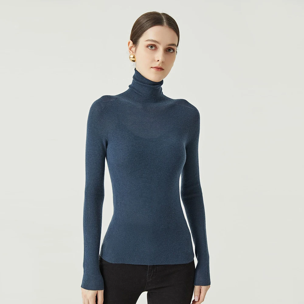 Высококачественный кашемировый пуловер топ с высоким воротником водолазка нижняя рубашка шерстяной свитер длинным рукавом для