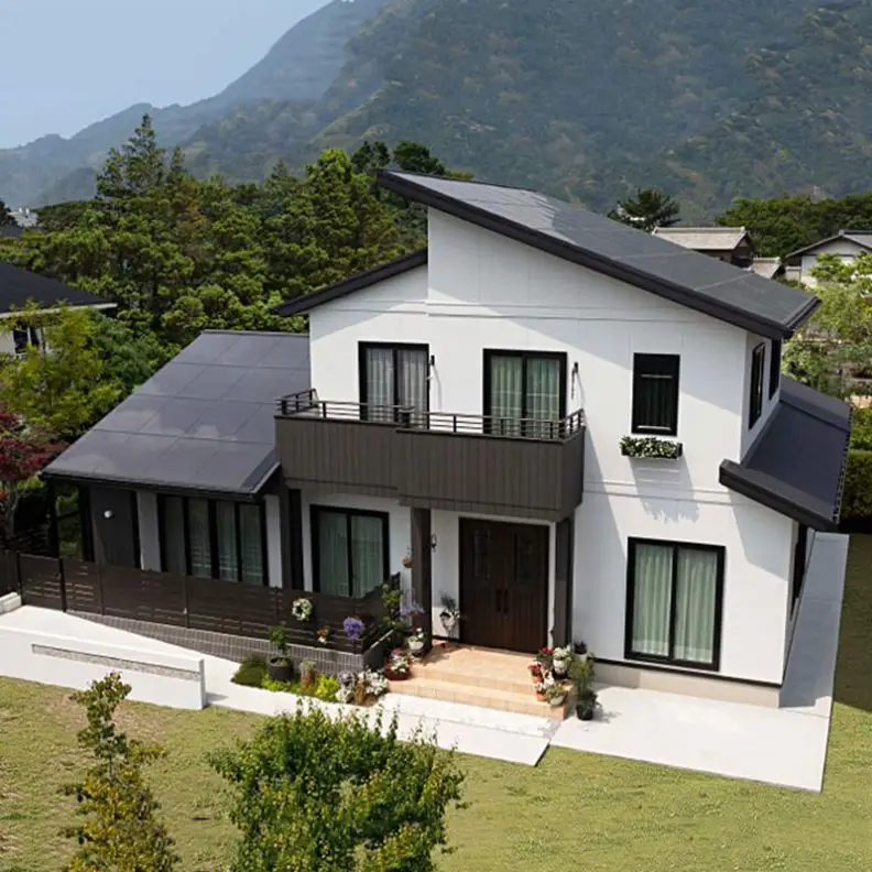 Light Steel RCB System Prefab House ALC Panel+gypsum Board /bamboo Wood Fiber Board Luxury Double Story Villas Modern Hotel