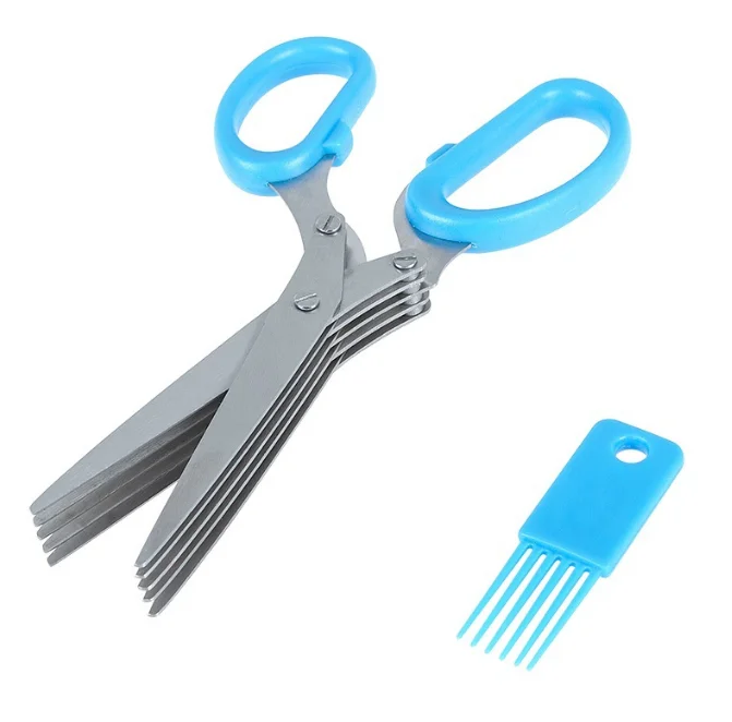 Professional Kitchen Tool Stainless Steel 5 Layers Kitchen Scissor for Cutting Filaments