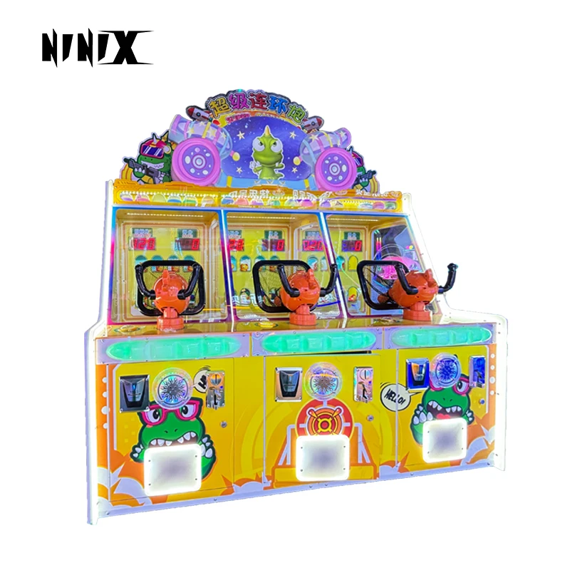Coin operated Shooting Ball 3-Person Arcade Super Cannon Shooting Ball Game with Prize Exchange Game Console