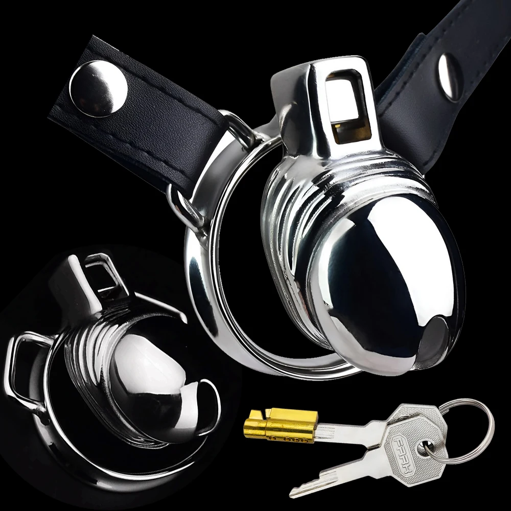 FRRK penis lock male chastity device locked in lust cock cage for men metal chastity cage cock ring sex toys for men