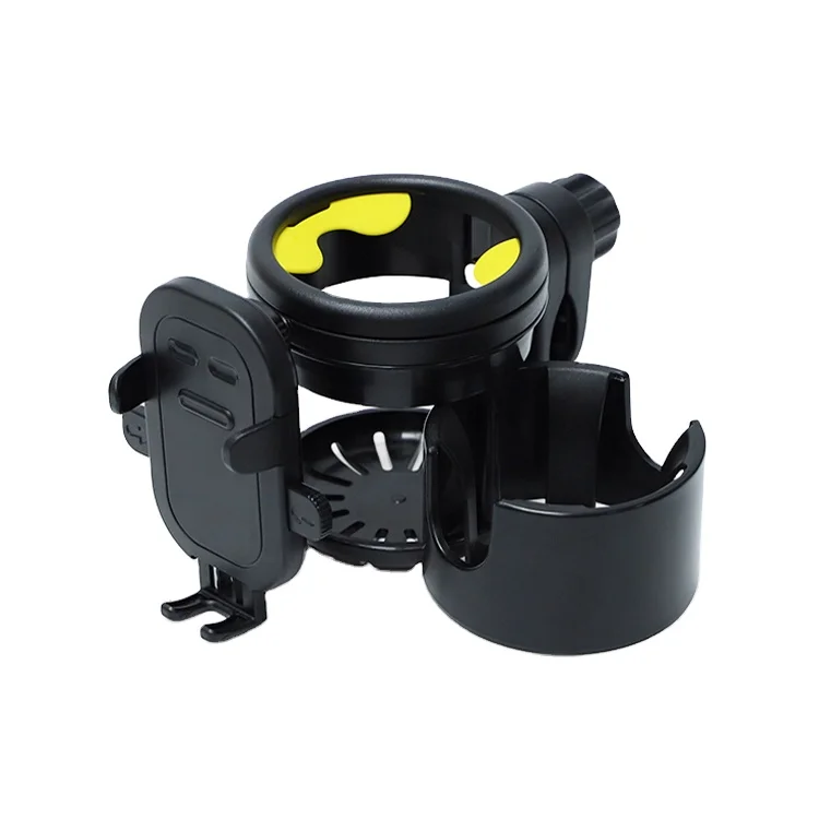 3 in 1 Universal Cup Holder with Phone Holder for Stroller Bike Wheelchair Walker Scooter