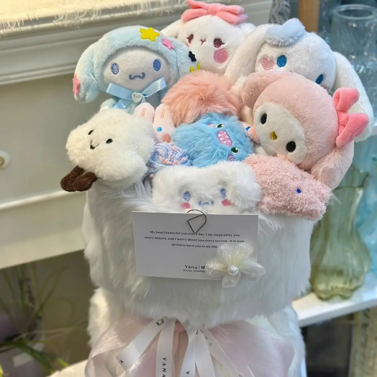 Wholesale Gift Bouquet Cartoon & Anime Kuromi My Melody Bouquet Doll Cute Flower Plush Valentines Day Gift Flower Plushie Toys