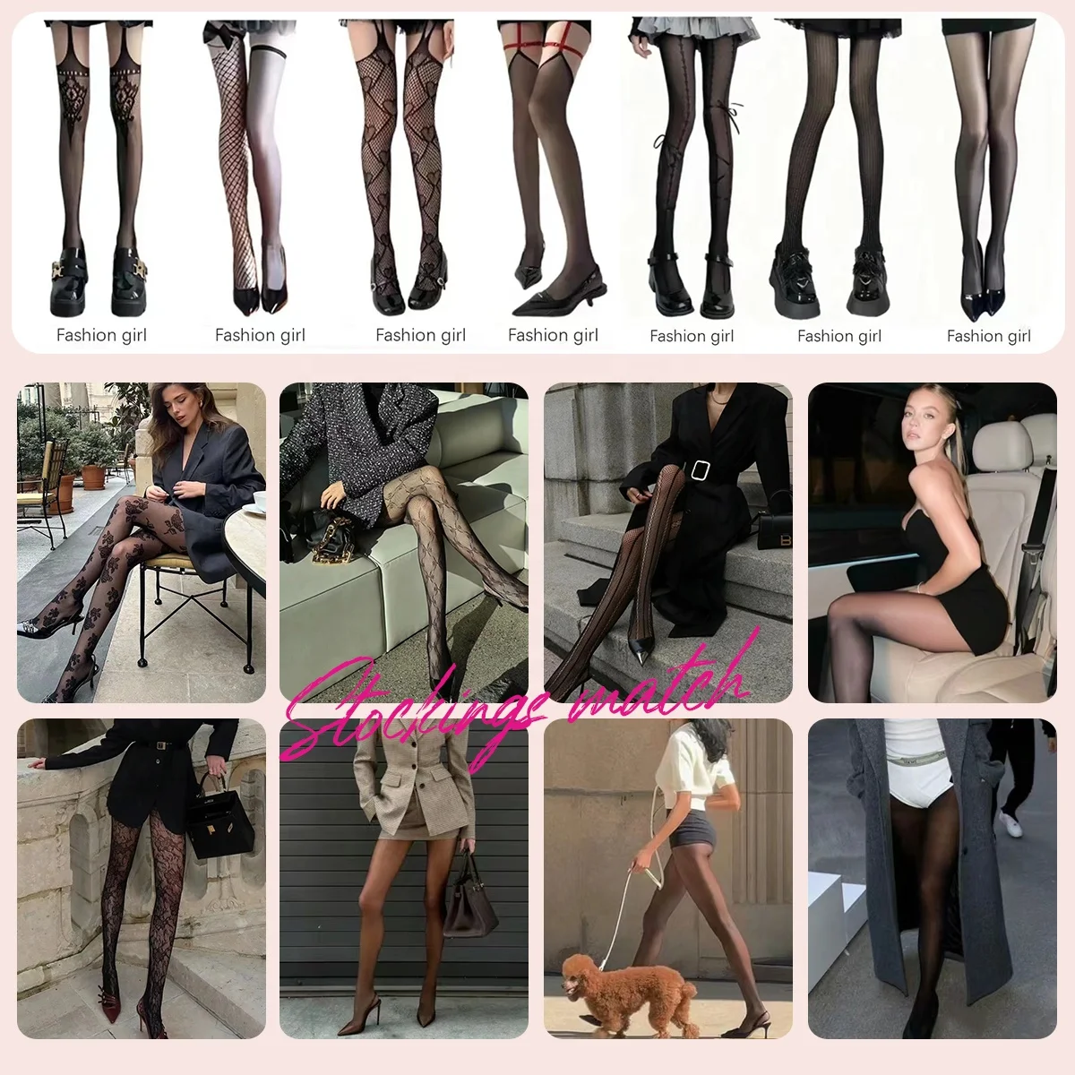 LH OEM Transparent Fashion Summer Gradient Color Pantyhose Women Sexy Silk Stockings