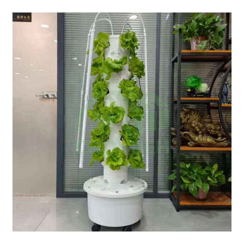 CHOYUEH good quality  PVC indoor 6 7 8 9 10 tier vertical planting container hydroponic grow tart vegetable growing tube system