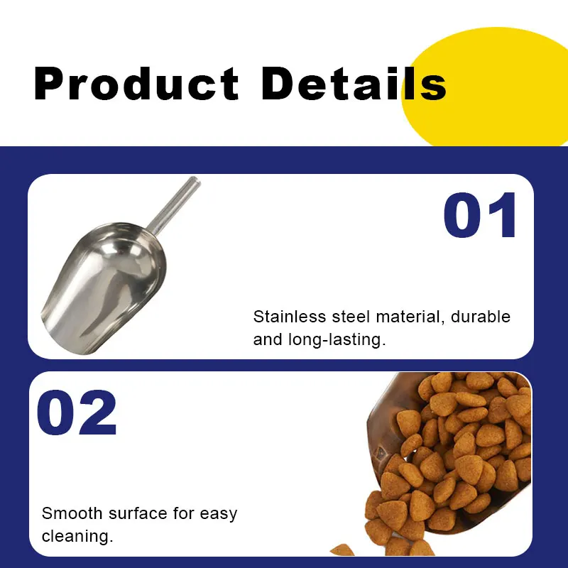High Quality Stainless Steel Silver Ice Flour Shovel Bar Ice Flour Utility Scoop Metal Popcorn Food Ice Scoop