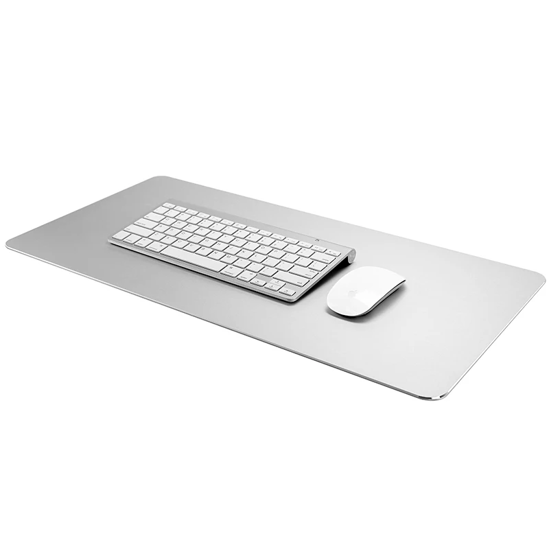 Aluminum & Pu Dual -Sided Desk pad Metal Desk Protector Mouse Pad Smooth Surface Soft Easy Clean Waterproof Desk Mat