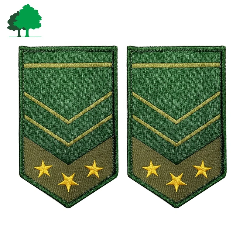 High Quality Patch Manufacturers Machine Embroidery Shoulder Patches Custom Epaulet