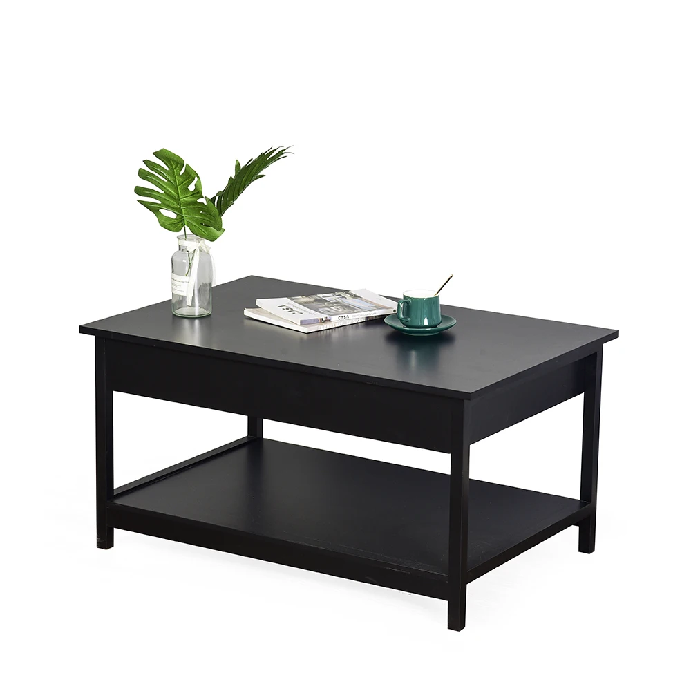 Modern European Black Coffee Table Furniture Foldable Table For Living Room