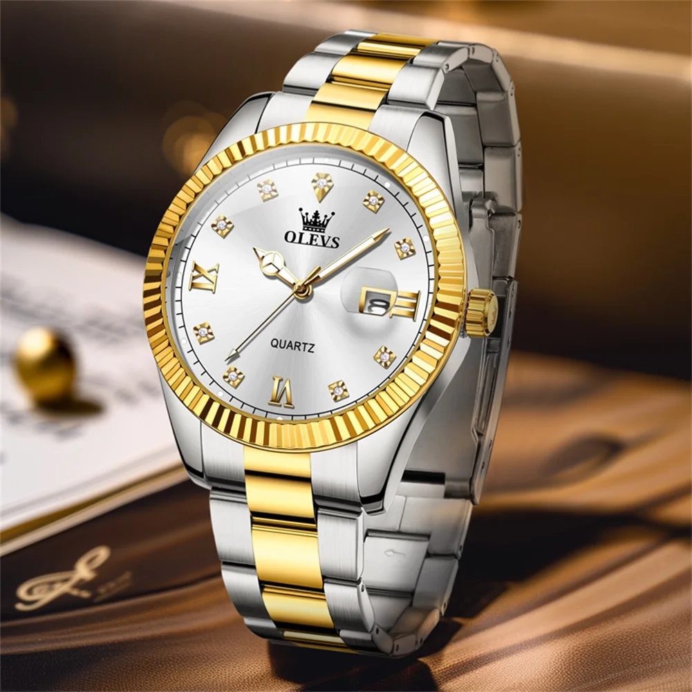 OLEVS 3623 accurate guangzhou men quartz watch hot sale steel strap water proof date display Simple business wrist watch