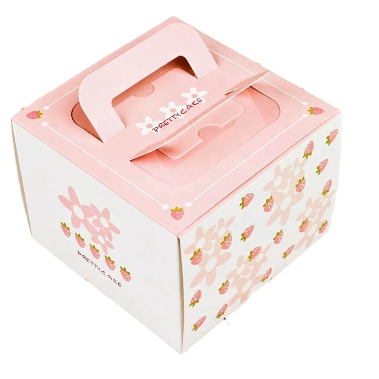 Портативная коробка для торта из пищевой бумаги цвета слоновой кости