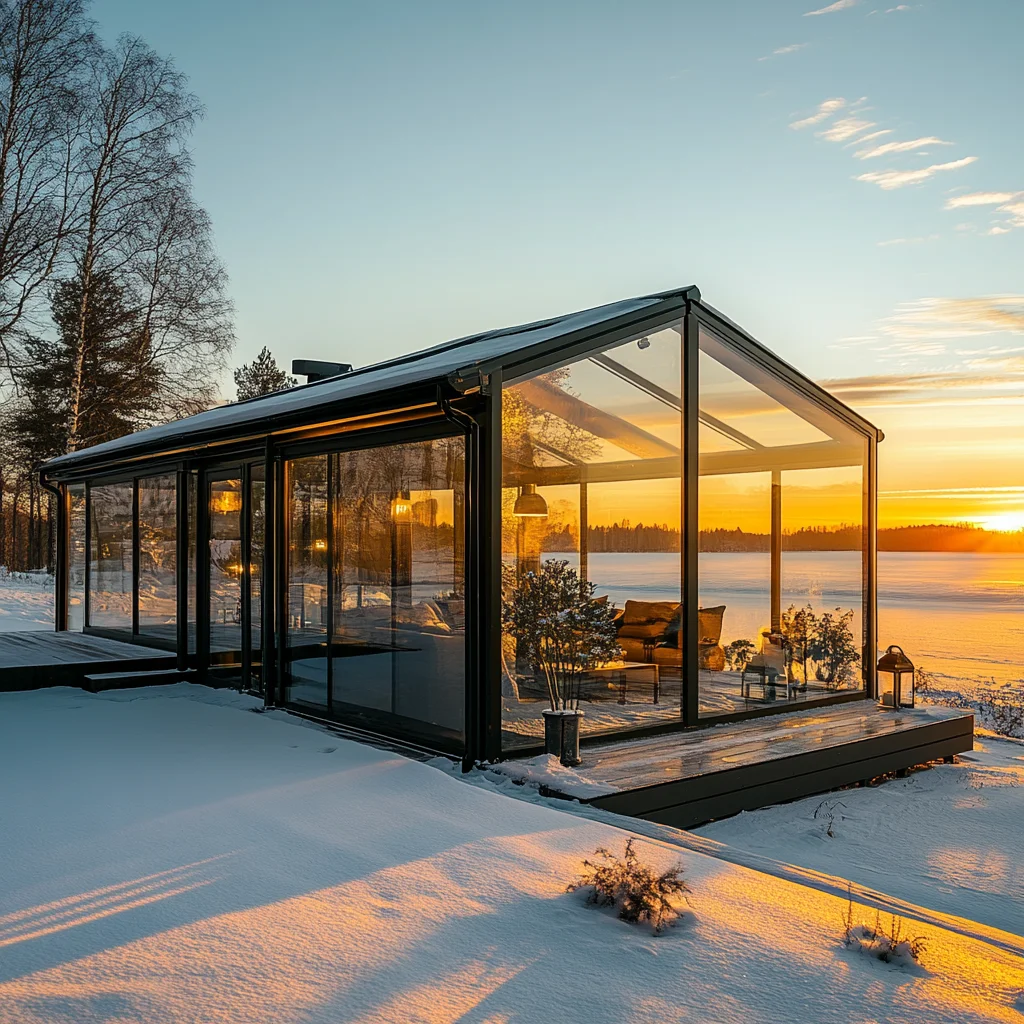 Scienlan Garden Sun Room Glass Roof Prefabricated glass room aluminum alloy sunroom glass house prefabricated clear homes