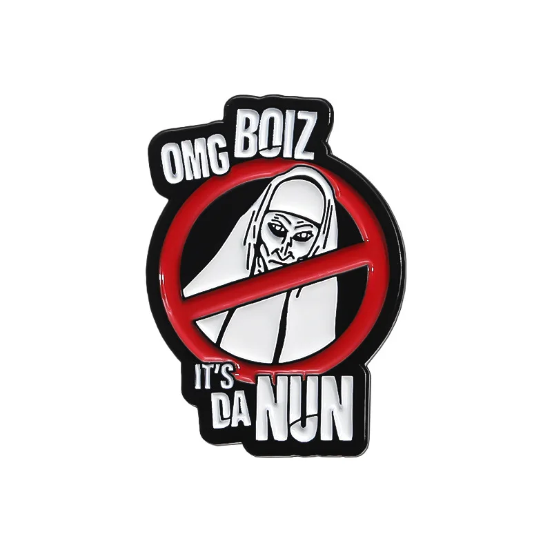 Funny prohibit symbol badge warning sign enamel pin