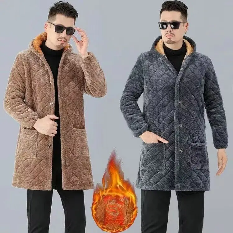5.38 Dollars Model YLC003 Size 2XL-4XL Winter Warm Thick Long Style Plus Size Winter Coats For Men With Many Florals