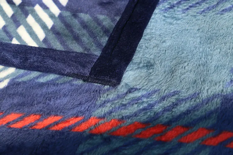 400 gsm fabric super soft fleece flannel printed luxury double  sided  match color  binding   blanket