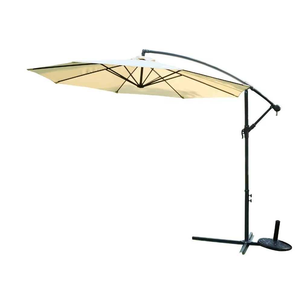 Hot sell design 3 meter round cheap white garden outdoor furniture umbrella brown color beach umbrella