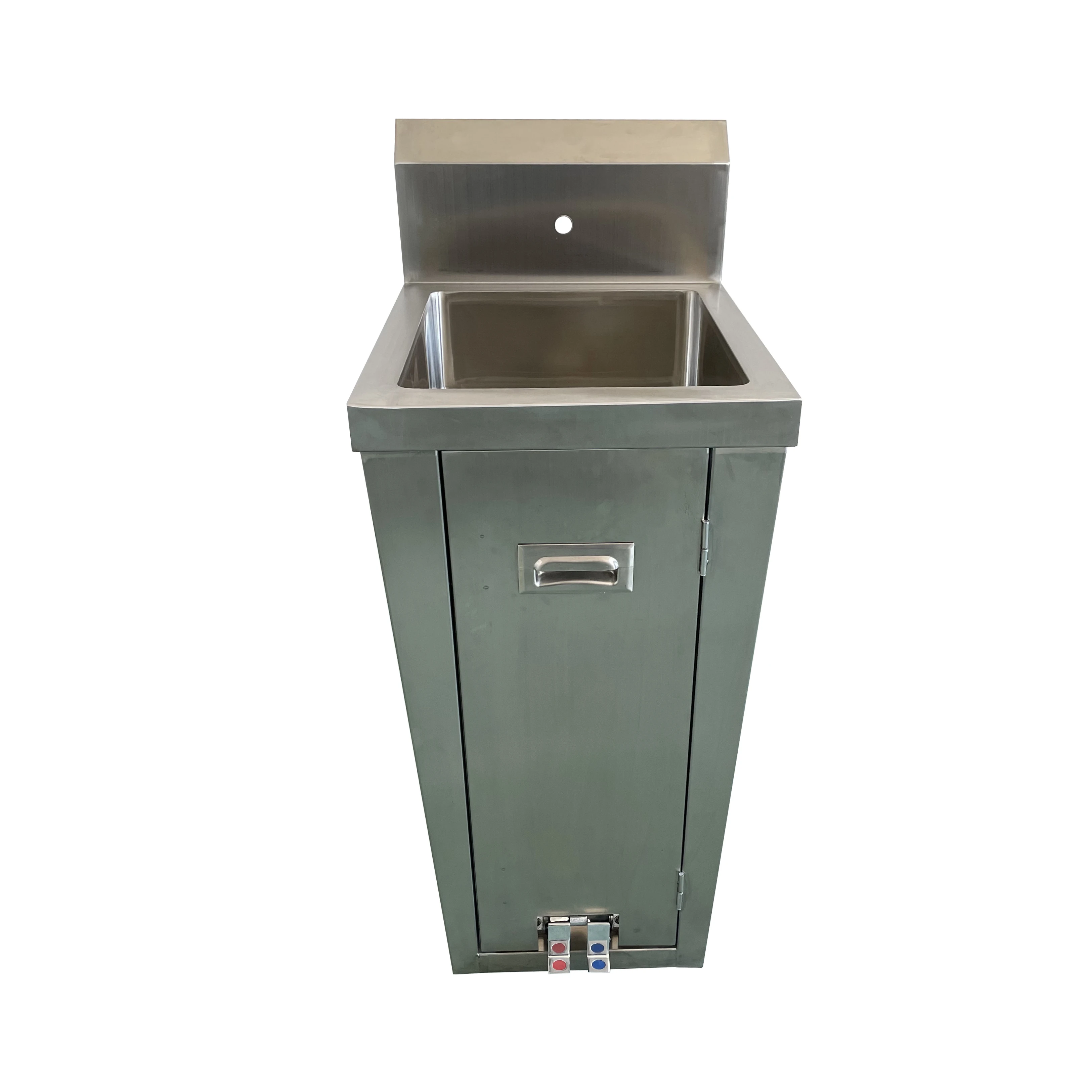 Jincheng  NSF Durable Stainless Steel one bowl for kitchen heavy duty all-welded commercial Foot valve pedestal  hand sink